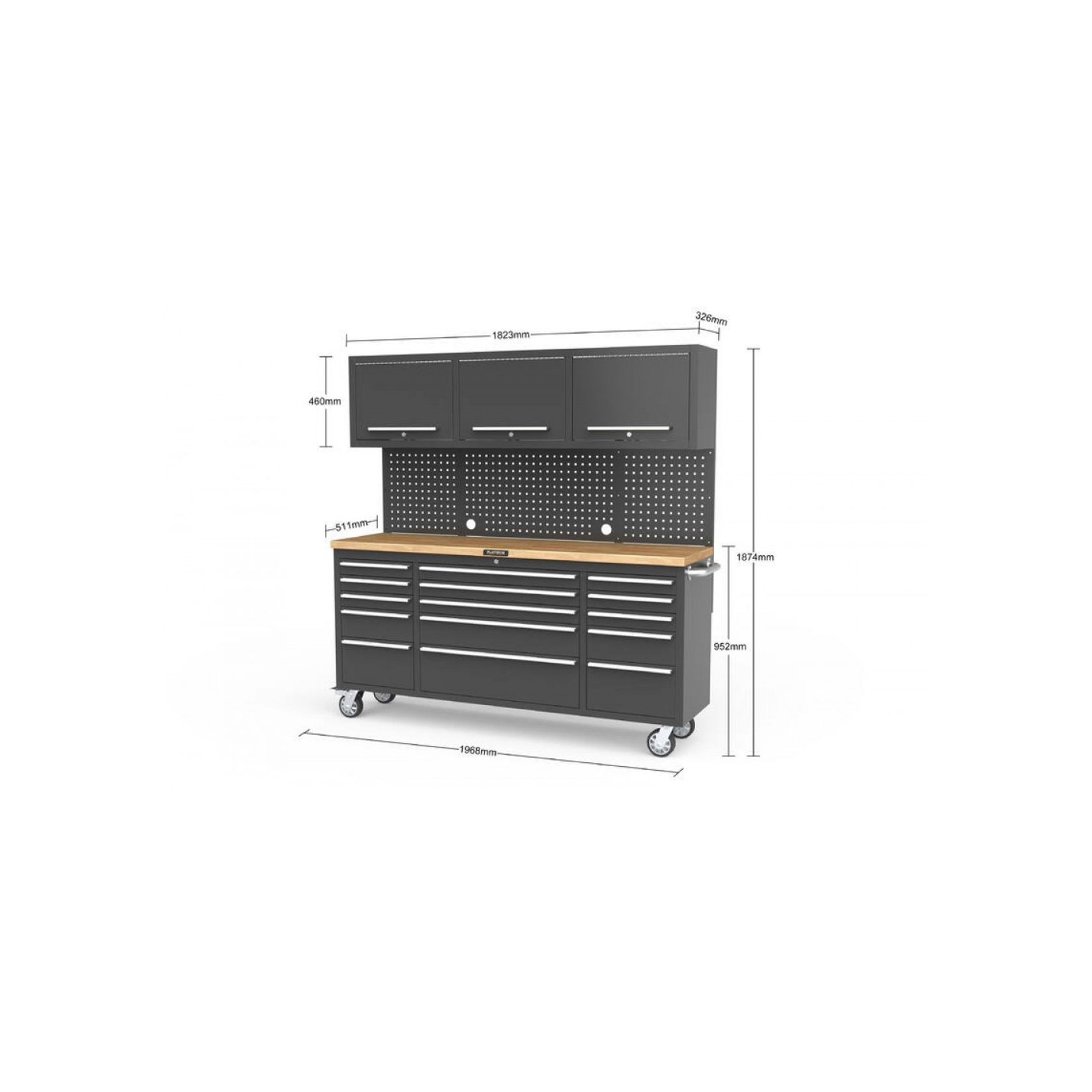 Black Mobile Work Bench | GS-WB72P6 gallery detail image