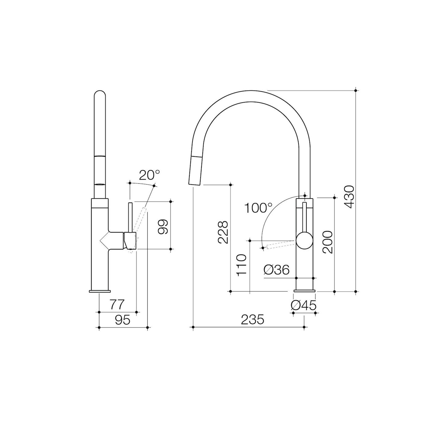 Liano II Pull Down Sink Mixer with Dual Spray gallery detail image