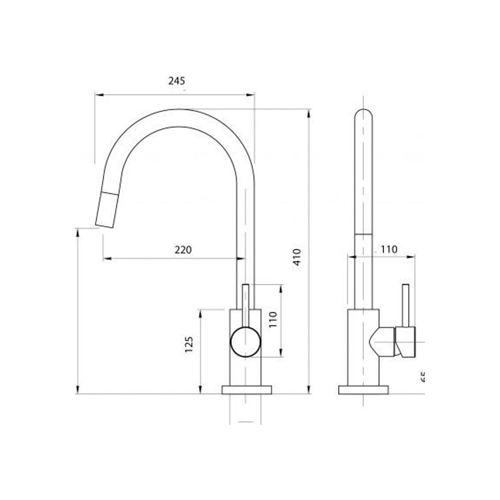 Voda Gooseneck Pull Out Sink Mixer with Cold Start tech gallery detail image