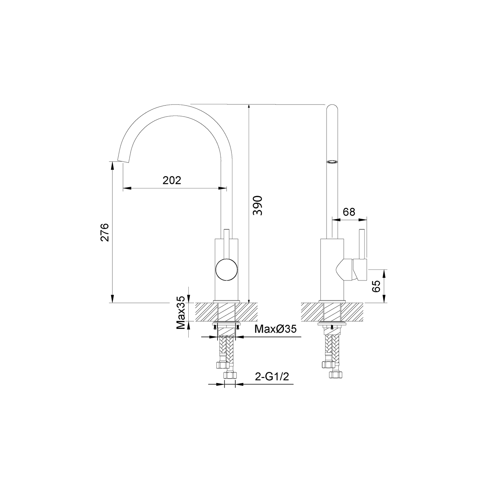 Storm Gooseneck Sink Mixer with Cold Start technology gallery detail image