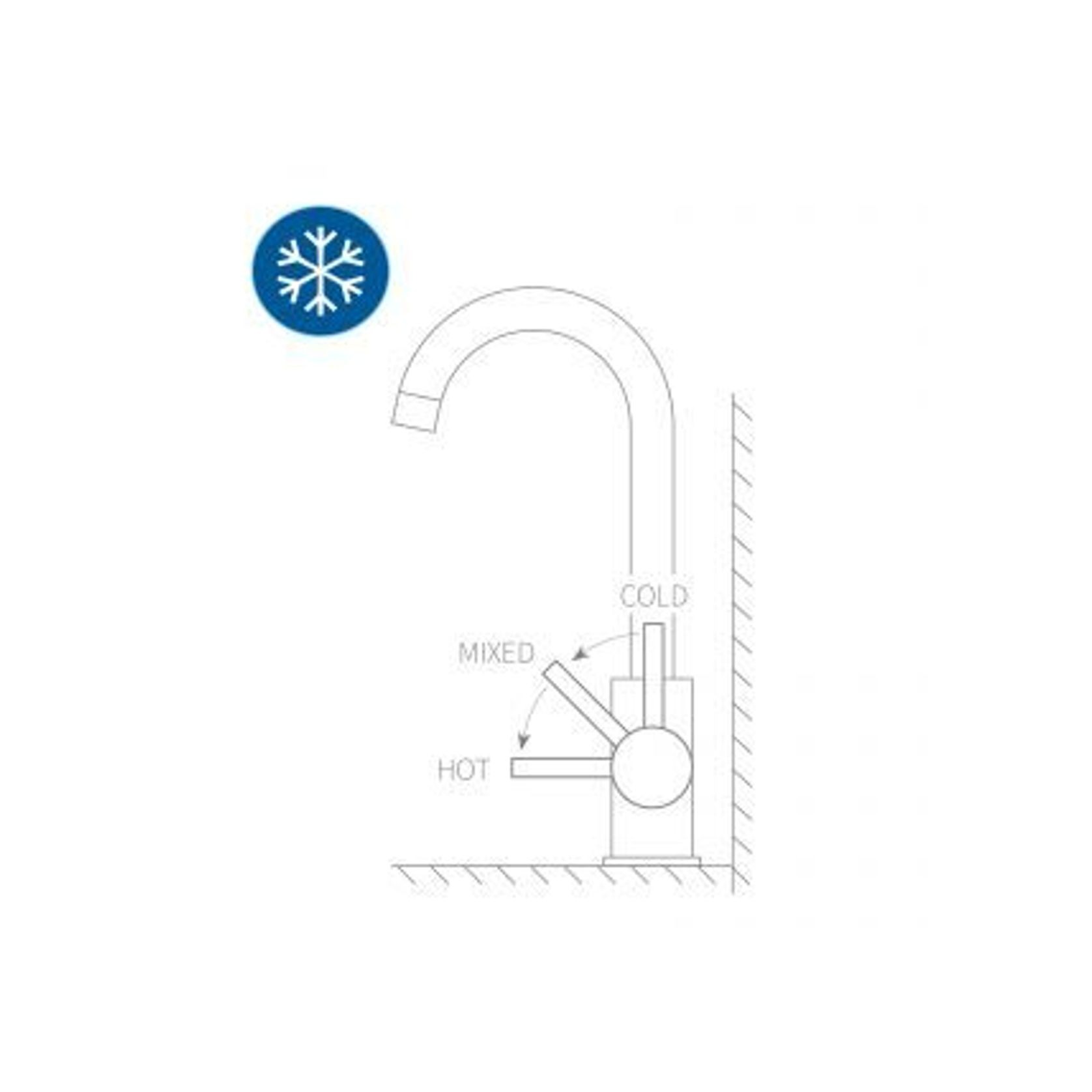 Stainless Gooseneck Pull Out Sink Mixer with Cold Start gallery detail image