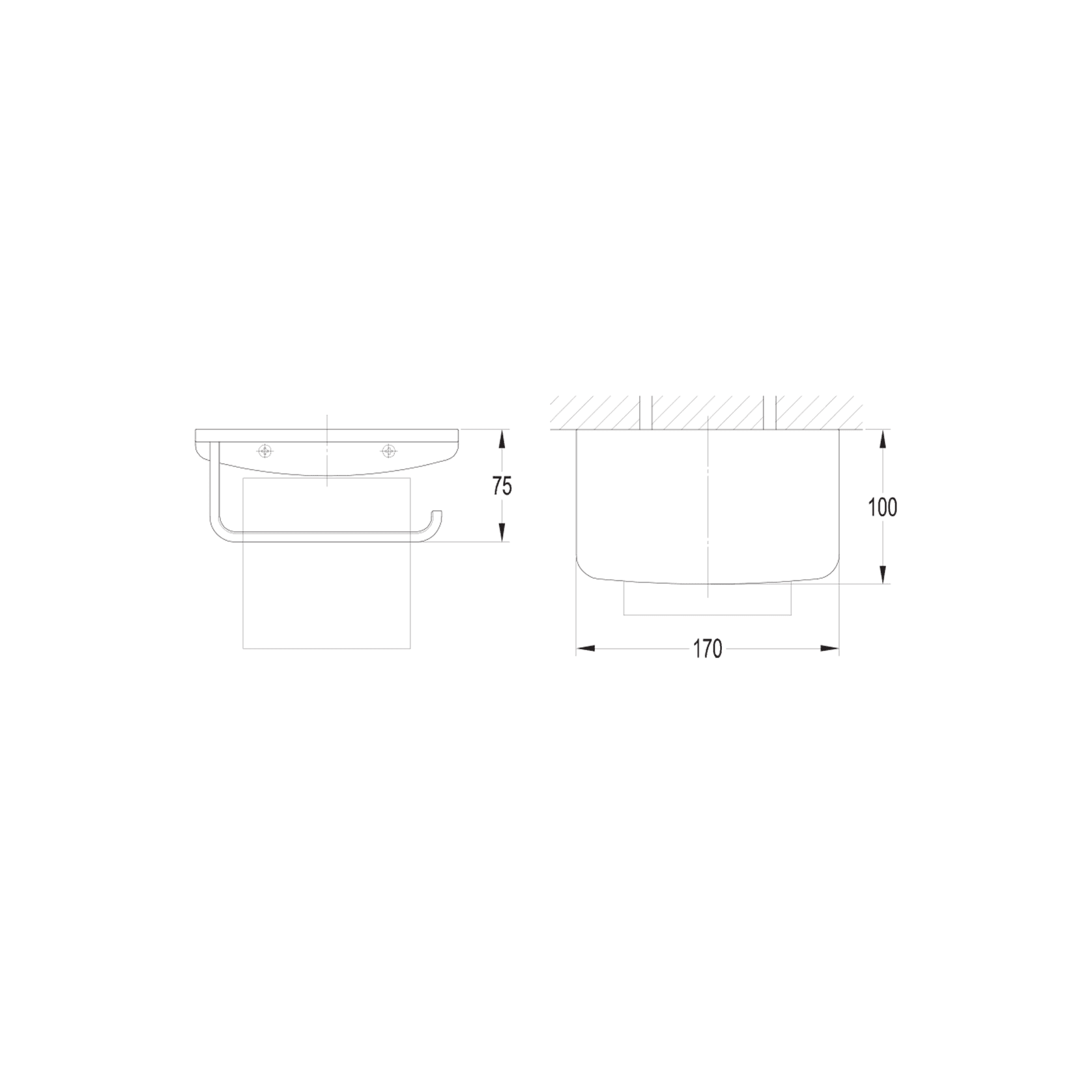 Cubic Toilet Roll Holder with Shelf Brushed Nickel gallery detail image