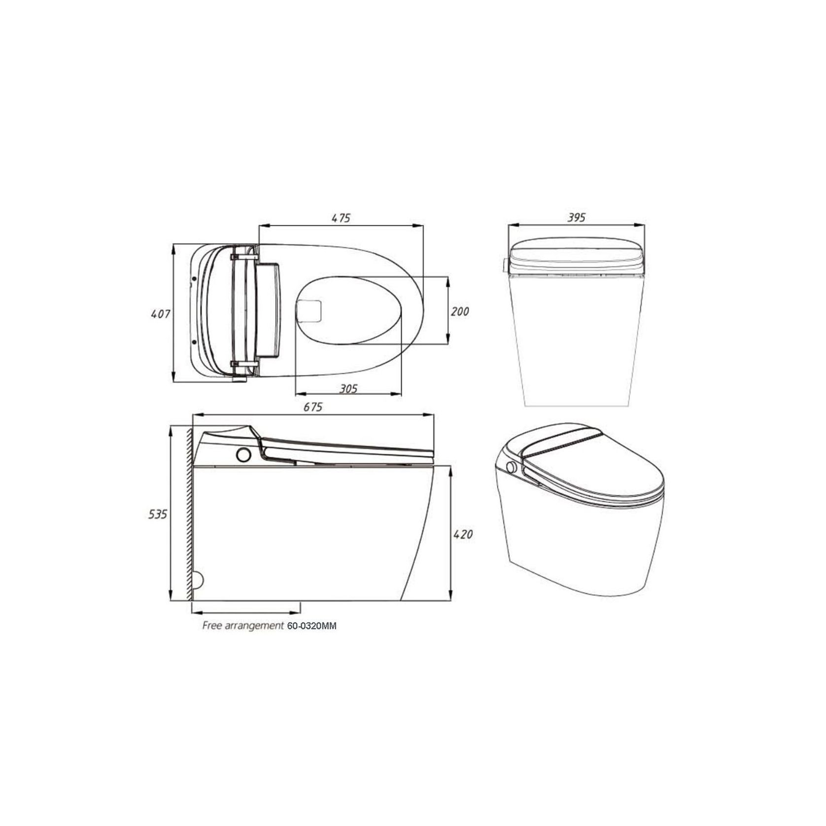 Smart Toilet White Free Arrangement gallery detail image