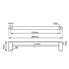 Rushy Double Towel Rail 800mm Matte Black gallery detail image