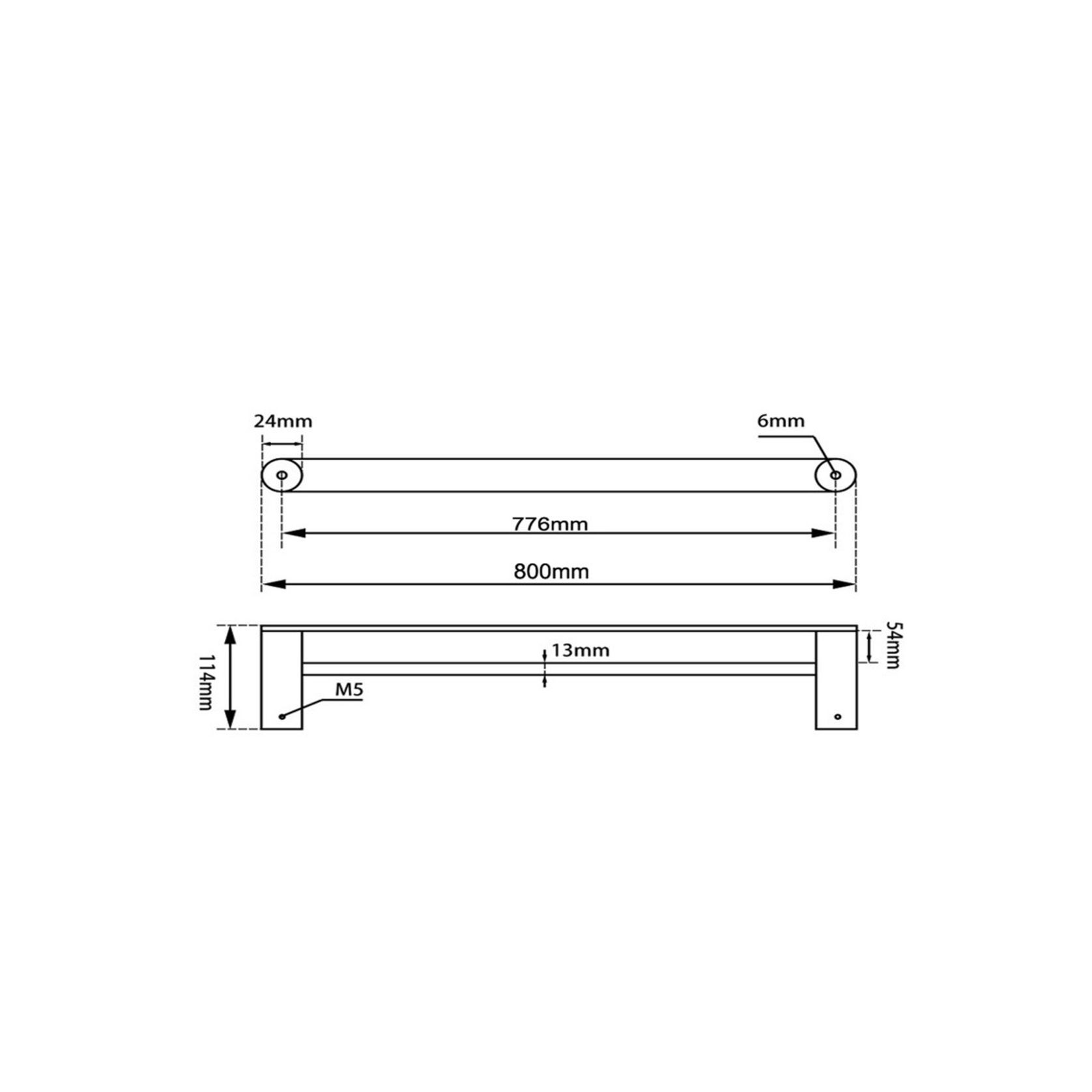 Rushy Double Towel Rail 800mm Matte Black gallery detail image