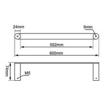 Rushy Single Towel Rail 600mm Brushed Brass gallery detail image