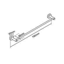 Lucid Pin Single Towel Rail 800mm Chrome gallery detail image