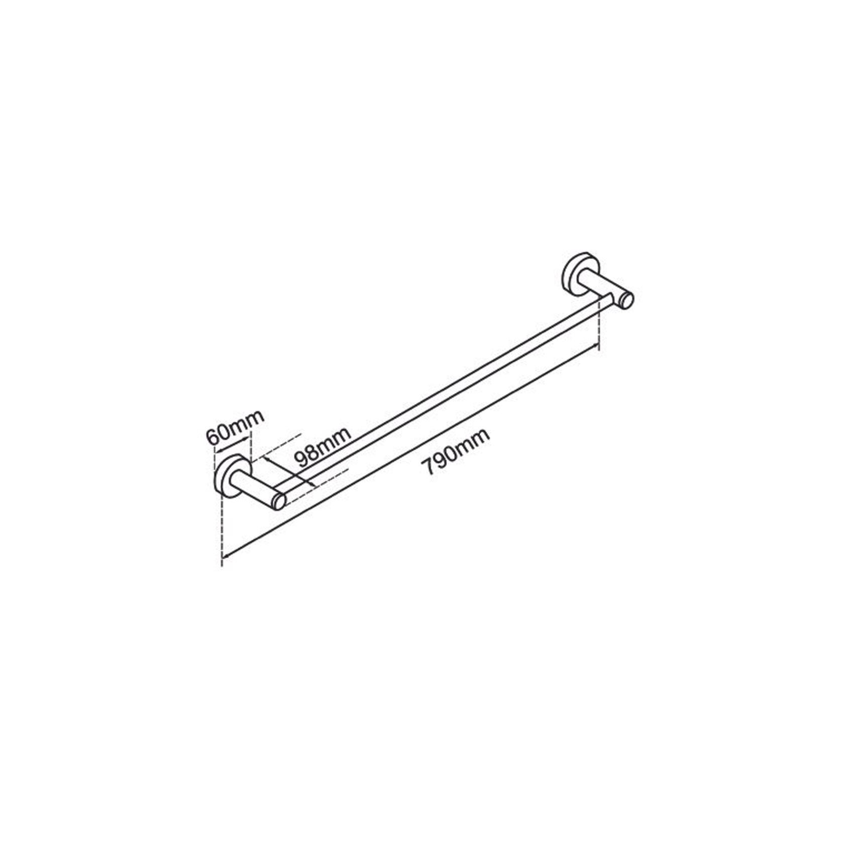 Lucid Pin Single Towel Rail 800mm Chrome gallery detail image