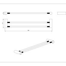 Caddence Double Towel Rail 600mm Brushed Brass gallery detail image