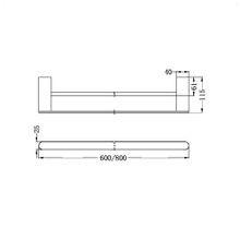 Bianca Double Towel Rail 800mm | Brushed Nickel gallery detail image