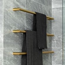 Buddy 650 Heated Towel Rail Brushed Brass Organic gallery detail image