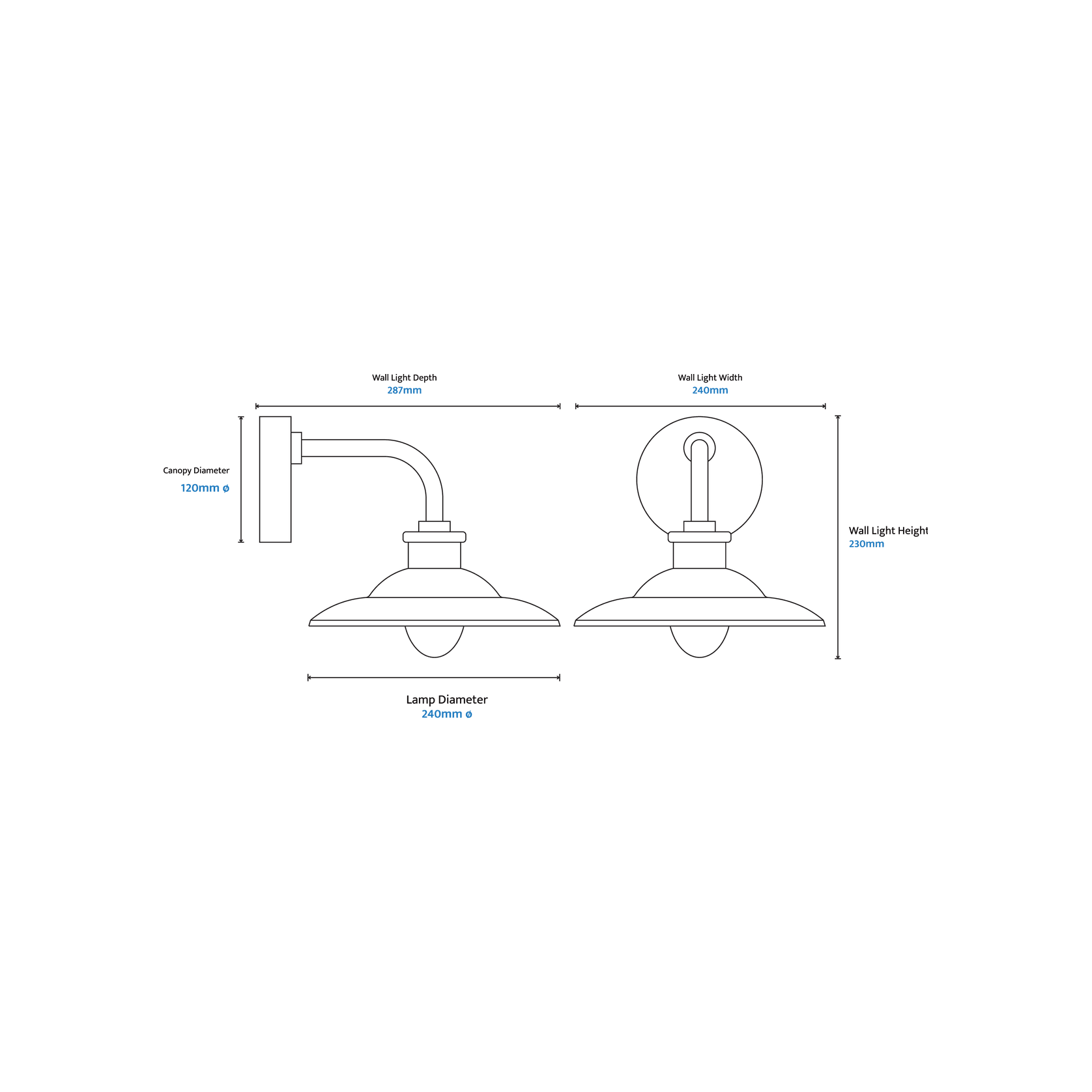 Cuscus Steel and Glass Exterior Wall Light gallery detail image