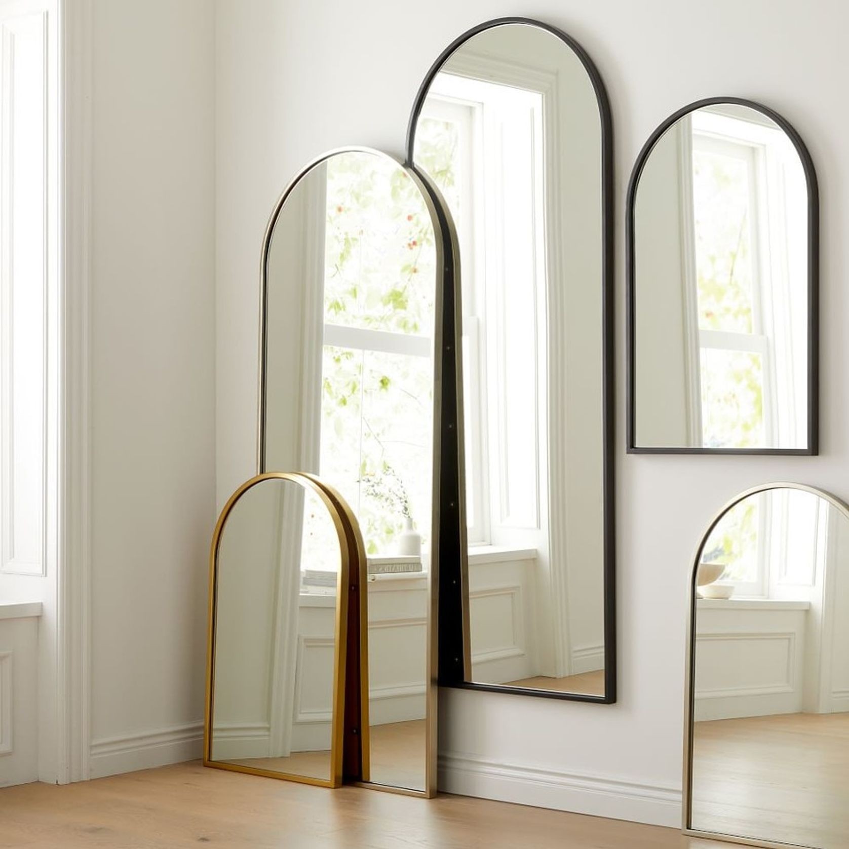 Metal Framed Arched Mirrors - Nickel gallery detail image