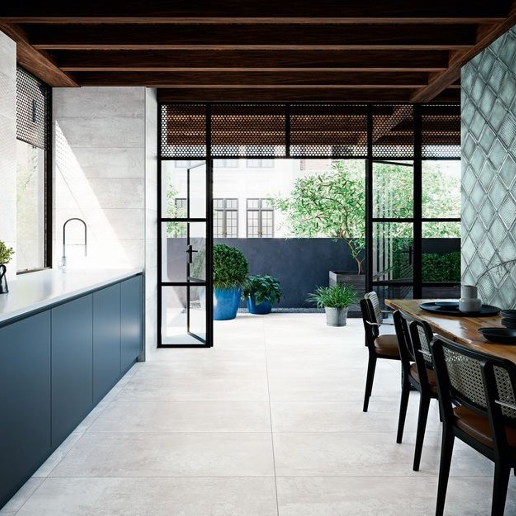 Glass Blue Brick Wall Tiles gallery detail image