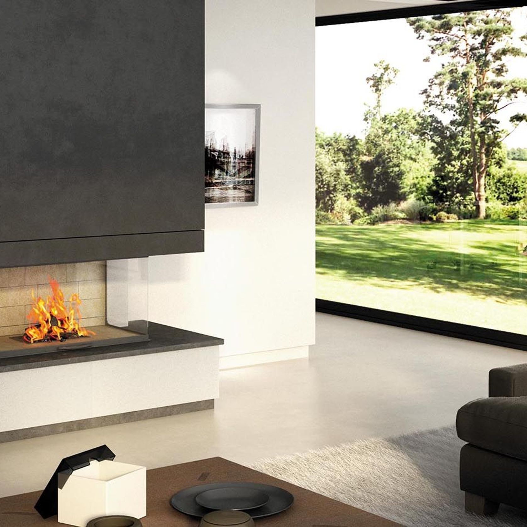 Axis H1200 3V - Three Sided Fireplace gallery detail image