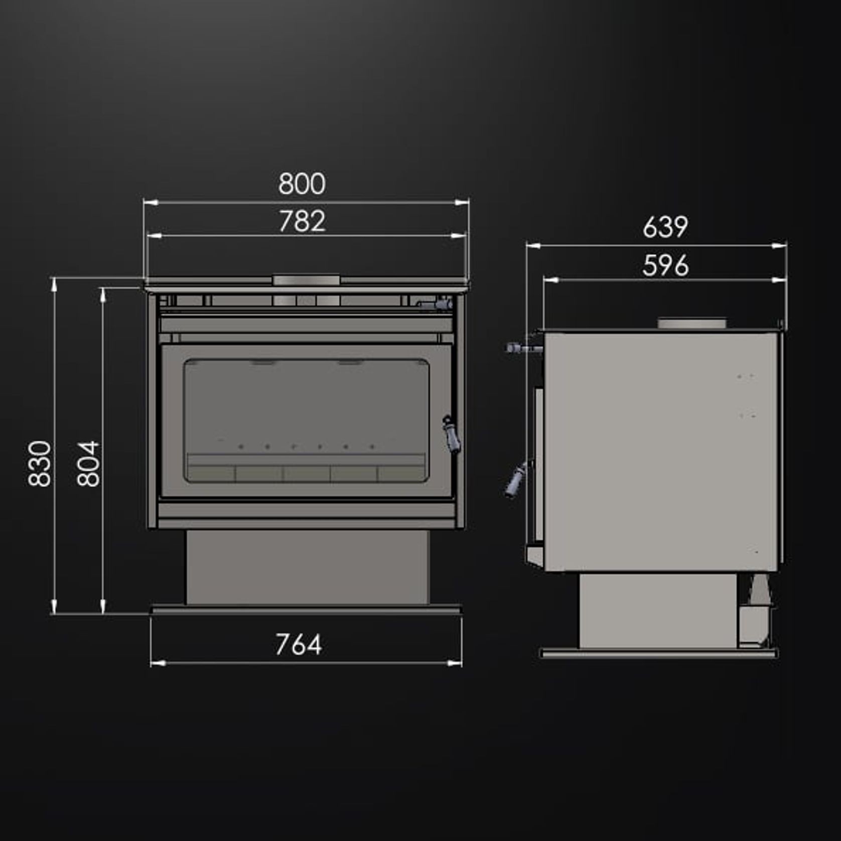 Kemlan XL Wood Fireplace With 4 M Flue Kit gallery detail image