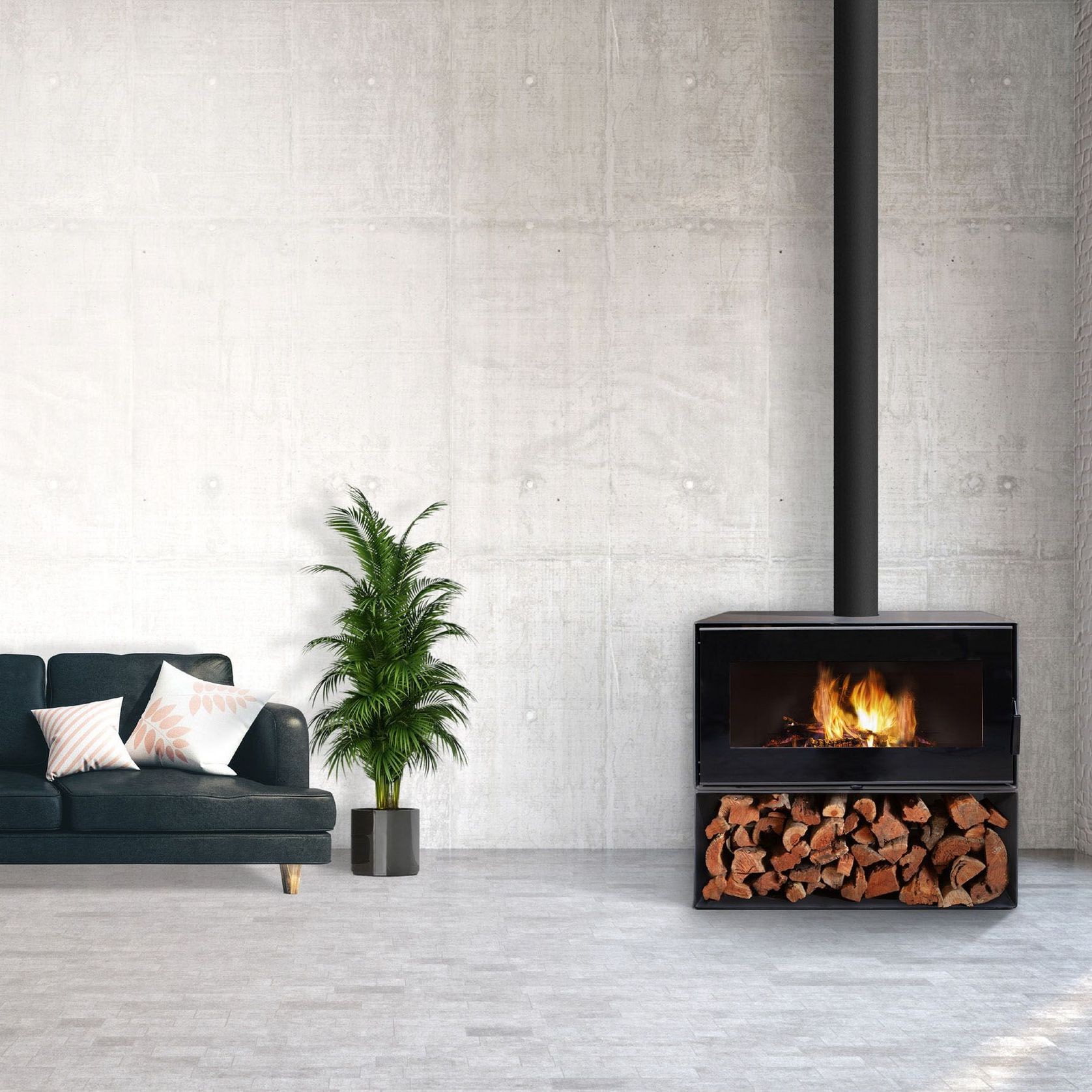 Visionline Taurus Single-Sided Freestanding Wood Fire gallery detail image