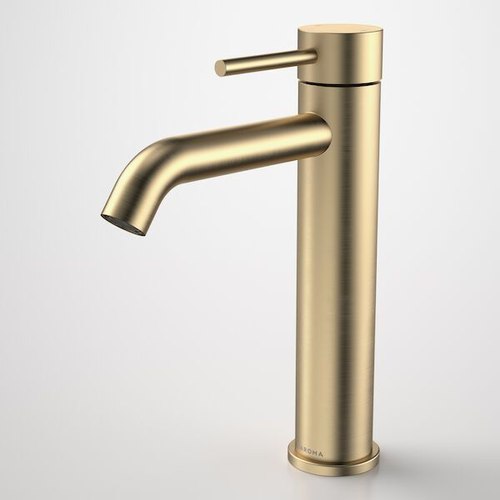 Brushed Brass Liano II Mid Tower Basin Mixer - All Pressure - Lead Free