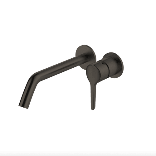 BRUSHED METAL BLACK Medameda Wall Mounted Basin Mixer 215mm