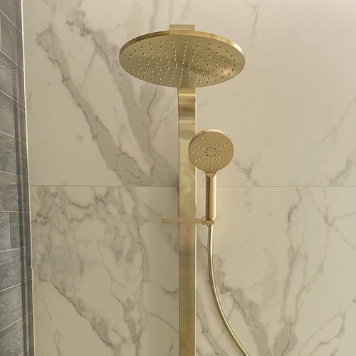 Brushed Brass Code Pure Round Shower Column 3 Function