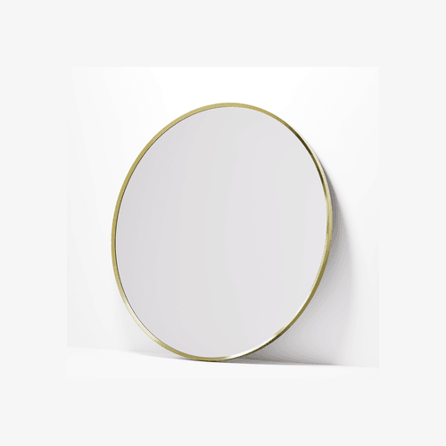 Brushed Brass Code Aspect Round 700 Framed Mirror Range
