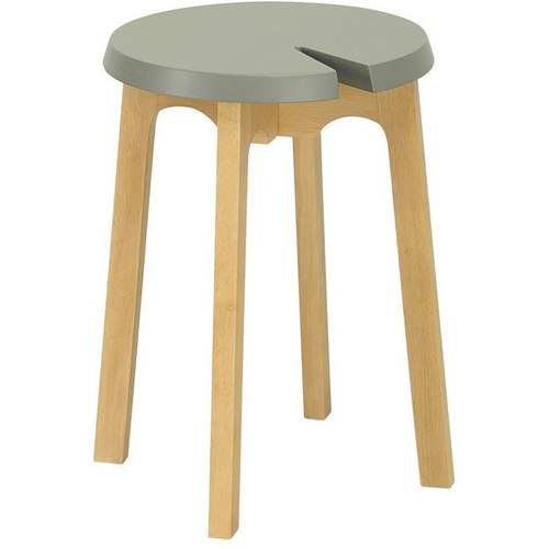 Grey / Oak CHEVIS Stool  - Grey