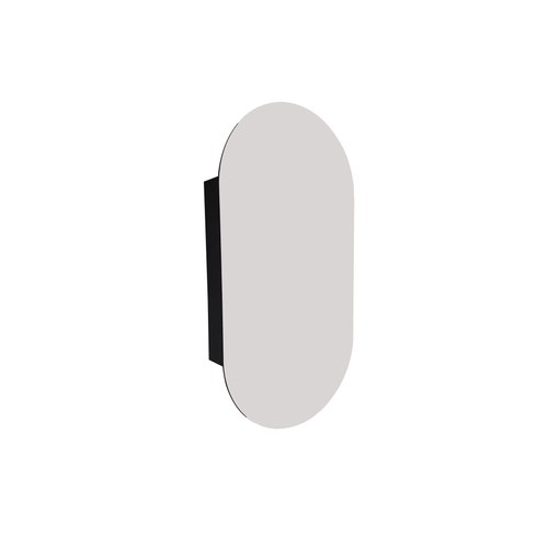 Matte Black Code Neo Oval Inset Mirror Cabinet 500 X 950Mm