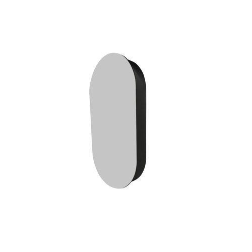 Matte Black Code Neo Oval Round Mirror Cabinet 500 X 950mm