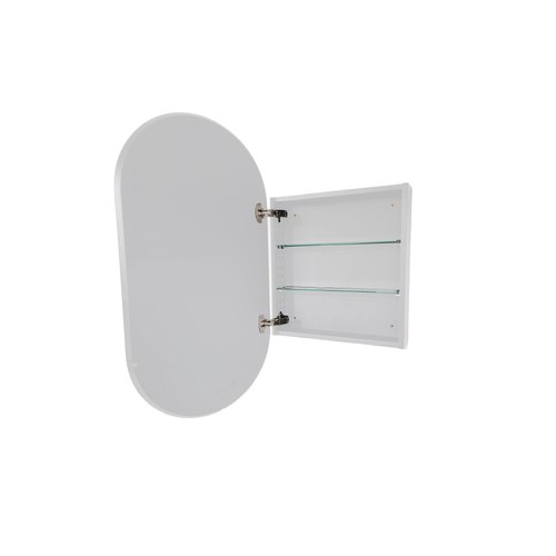 Matte White Code Neo Oval Inset Mirror Cabinet 500 X 950Mm