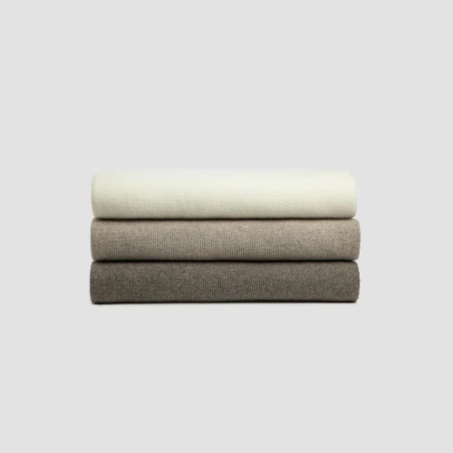 Charcoal Fine Rib Angora & Merino Wool Blankets