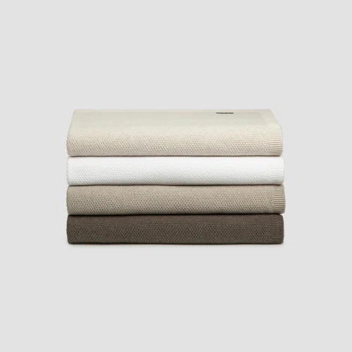 Orange Uluru Moss Stitch Cotton Blankets
