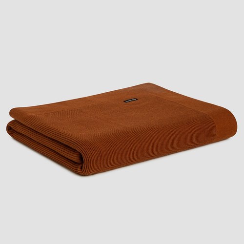 Orange Uluru Rib Cotton Blankets