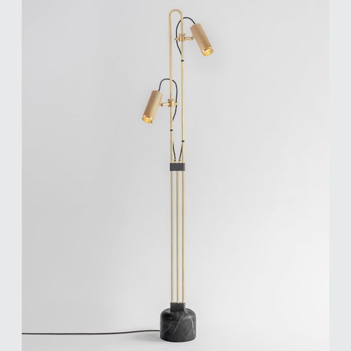 Satin Brass Spot Floor Lamp