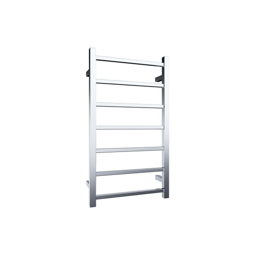 Brushed Nickel Quadro 7-Bar Heated Towel Rail - 450mm