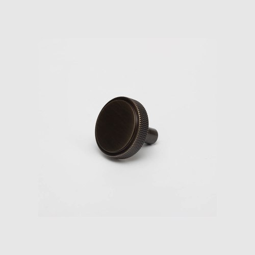 Antique Brass Round Knurled Solid Brass  Drawer Knobs