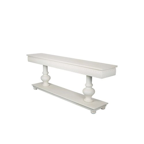 White Fur French Country Console