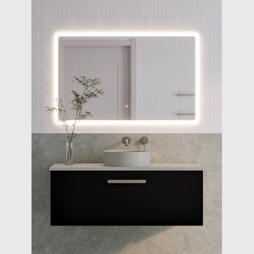 Matte Black Lineare 1200 Axel Single Drawer Vanity