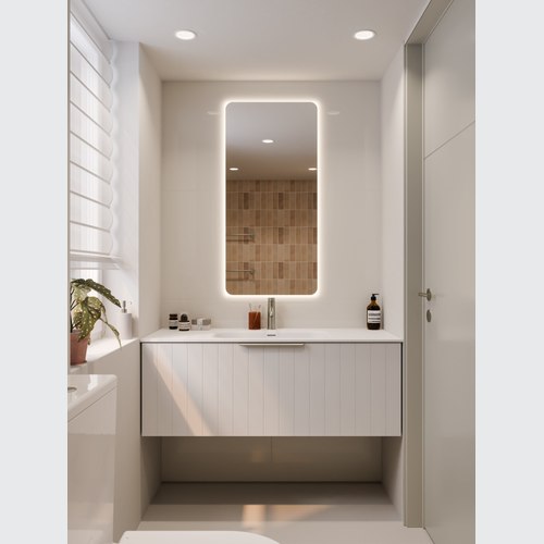 Matte White Lineare 1200 Coastal Single Drawer Vanity
