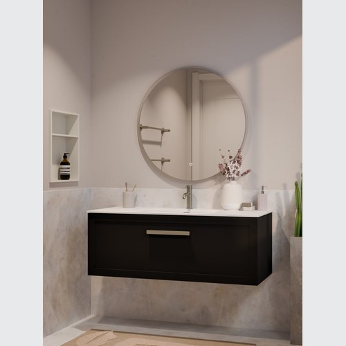 Matte Black Lineare 1200 Loft Single Drawer Vanity