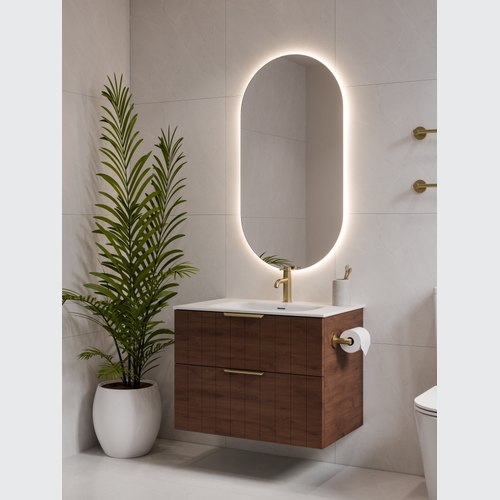 Walnut Lineare 750 Coastal 2 Drawer Vanity