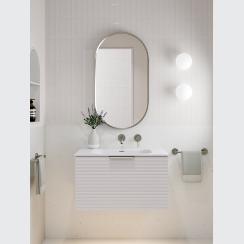 Matte White Lineare 750 Orchard Single Drawer Vanity