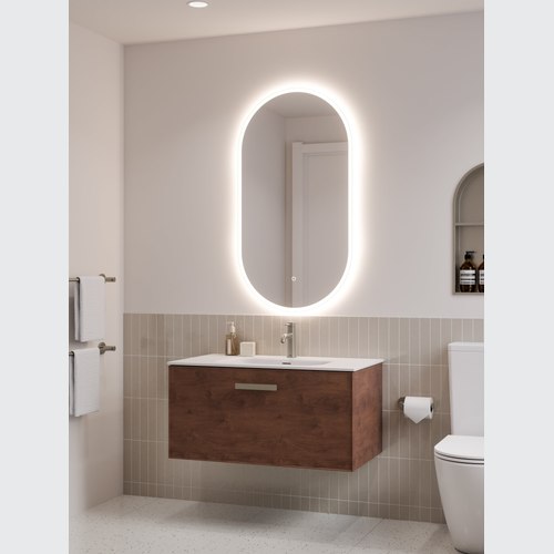 Walnut Lineare 900 Axel Single Drawer Vanity