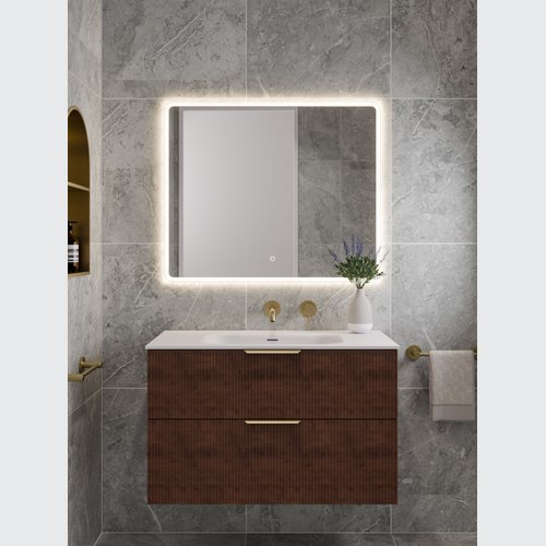 Walnut Lineare 900 Pillar 2 Drawer Vanity