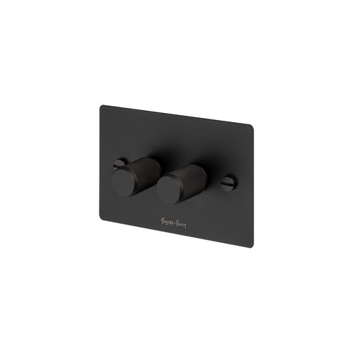 Black 2 Gang Dimmer