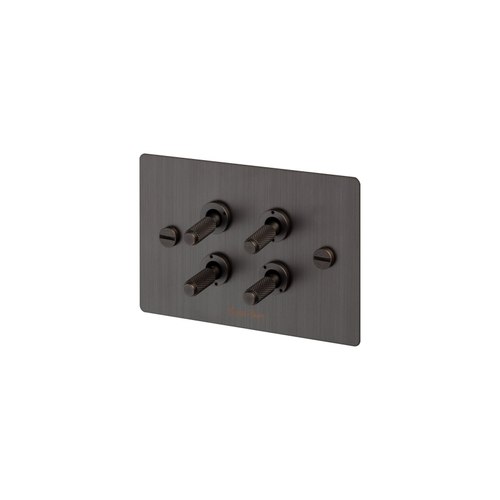 Smoked Bronze 4 Gang Toggle Switch