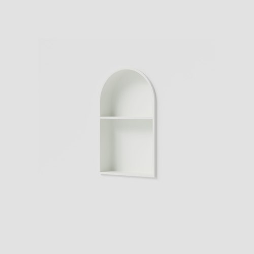 Matte White Acacia Arch Shower Niche with Shelf