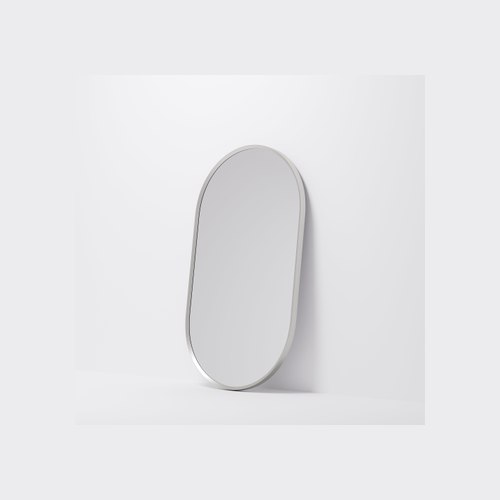 Brushed Nickel Aspect 500 Oval Framed Mirror
