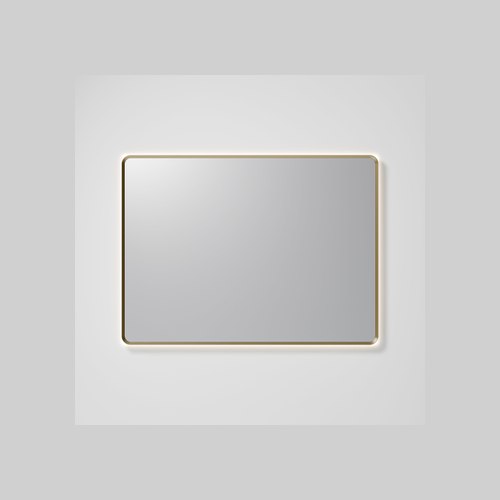 Brushed Brass Aura Rectangle 1150 x 850 LED Mirror