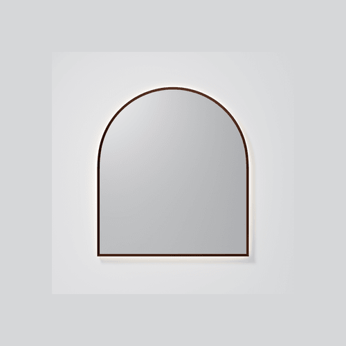 Brushed bronze Aura Arch 850x950 LED Mirror