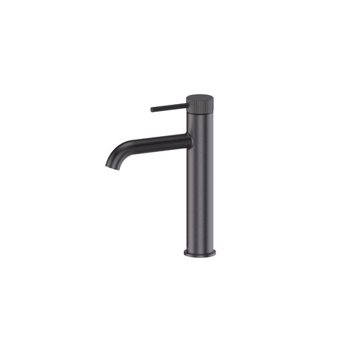 Gunmetal Nature Piper Basin Mixer Mid | Textured Handle